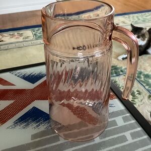 Vintage pink depression pitcher